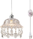 Plug in Pendant Light Modern Crystal Hanging Light with Plug in Cord,On/Off Dimmer Switch,Vintage Pendant Lighting with Plug in Cord for Kitchen Island Dining Room Bedroom