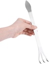 Stainless Steel Root Rake, Lightweight 3-Prong Loosen Soil Bonsai Rake Bonsai Tree Tools with Ergonomic Handle for Backyard Bonsai Gardening Plants, Silver, 9.45 x 1.57in
