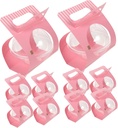 VOSAREA 10Pcs Transparent Round Cake Containers Ball Shape Mousse Packaging Boxes Disposable Cake Carrier for Pastries Capacity Pink
