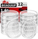 1.6"x1.6" Round Rubber Furniture Caster Cups, 12 PCS Chair Coasters for Carpet - Clear Non Slip Furniture Pads with Grip, Carpet Protector for Furniture Legs - Protect Any Flooring