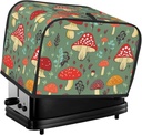 Cartoon Mushrooms 2 Slice Toaster Covers Dustproof Splash-Proof Bread Machine Cover Fingerprint Protectors Small Washable Kitchen Appliance Cover Universal Size