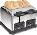 Hamilton Beach 24782 Retro Toaster with Wide Slots, Sure-Toast echnology, Bagel & Defrost Settings, Auto Boost to Lift Smaller Breads, 4 Slice, Polished Stainless Steel