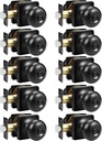 GOBEKOR 10 Pack Matte Black Door Knobs Interior Door Knobs with Lock Privacy Door Knob Square Bedroom Bathroom Door Locks Black Door Hardware Interior Door Knob Set