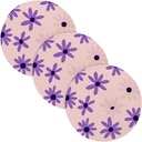 3 Pcs Heat Resistant Mats for Crock Pot Simple Purple Daisy Pastel Pink Background 15in Polyester-Cotton Thread Weave Home Decor Porta platos para mesa