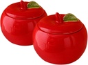 2pcs Ceramic Candle Jar Lid Festive Red Design for Food Storage Candy and Cookies for Christmas Decor and Giving