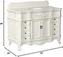 Chans Furniture 42” Traditional Style Antique White Morton Bathroom Sink Vanity Model CF-2815W-AW-42