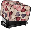 Toaster Cover 4 Slice Pink Purple Vintage Wooden Toaster Cover Waterproof Kitchen Small Appliance Covers Microwave Oven Dust-Proof Bread Cover, Women Gift