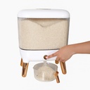 Rice Dispenser 25 Lbs - Flour and Rice Container - Space Efficient Food Dispenser for Organized Storage - Save Time & Effort with Easy Dispensing - Stylish Countertop Solution
