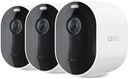 Arlo Pro 4 Spotlight Camera - 3 Pack - Wireless Security, 2K Video & HDR, Color Night Vision, 2 Way Audio, Wire-Free, Direct to WiFi No Hub Needed, White - VMC4350P