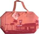 Large Trader Joe's Reusable Insulated Shopping Bag, peach, Grocery Cooler Tote with Palm Tree Design