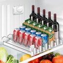 Drink Organizer for Fridge, drink dispenser for fridge, Automatic Pusher Glide,12oz 16oz 20oz-Soda Dispenser for Fridge-Holds up to 25 Cans - 5 Rows White