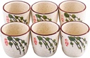 Porcelain Sake Cups, Set of 6 for Japanese Wine LY
