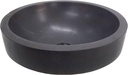 Eden Bath Semi Recessed Round Vessel Sink, Black Lava Stone - Stylish Bathroom Sink