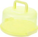 PRETYZOOM Portable Household Cake Carrier Box Green Transparent Plastic Cake Storage Case with Handle for Birthday Parties and Outdoor Events