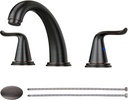 WOWOW Widespread Bathroom Faucet Oiled Rubbed Bronze Bathroom Sink Faucet 3 Hole Vanity Faucets 2 Handle Basin Faucet 8 Inch Mixer Tap with Pop Up Drain and Supply Hose