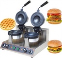 Ufo Burger Waffle Maker, Dual Head Electric Ice Cream Sandwich Press With 180° Rotating Plates, Non-Stick Surface, Professional Time And Temperature Controls(Double Head)