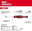 48-22-2905 Fit For Milwaukee 48-22-2912 27-in-1 Ratcheting Security Multi-Bit Screwdriver,27-in-1: 26 Security bits and one 1/4" nut driver