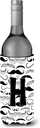 Caroline's Treasures CJ2009-HLITERK Letter H Moustache Initial Wine Bottle Hugger Bottle Cooler Sleeve Hugger Machine Washable Collapsible Insulator Beverage Insulated Holder