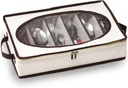 Hiceeden Silverware Organizer with Zipper Lid, 16.5"×10.6"×3.5" Flatware Storage Box with Adjustable Dividers and Handles, Portable Cutlery Holder Utensil Case for Spoon, Fork, Knife, 6 Compartment