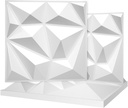 33 Pack Decorative 3D Wall Panels for Interior Wall Decor,12''x12'' White Diamond Design Accent Wall Panles for Living Room,TV Wall Background,Bedroom