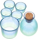 Elegant Japanese Sake Set Porcelain Sake Bottle Cups 4-piece Glass Sake Cups for Sake Tea and Water Serving