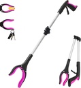 32 inch GrabRunner Heavy Duty(up to 10 lbs) Reacher Grabber Tool with Strong Magnetic (New Pink) 1 Pack