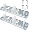 Sliding Closet Door Floor Guide, Adjustable Closet Door Guides for Floor,Stamped Steel Sliding Closet Door Hardware Compatible with Prime-Line N 6560 Fits 3/4" to 1-3/8" Doors(2 Pack，White)