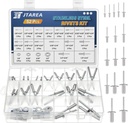 16Sizes Stainless Steel Pop Rivets 1/8inch 5/32inch 3/16inch 1/4inch Blind Rivet Assortment Kit with Washers