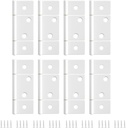 goldenwarm Three Leaf Non-Mortised Hinge for Mobile Home & RV Interior 8 Pack White Door Hinges with Screws