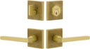 Viaggio QADMLNMIL_Combo_234_RH Motivo Right Handed Solid Brass Single Cylinder Keyed Entry Door Lever Set and Deadbolt Combo Pack - 2-3/4" Backset - Satin Brass