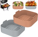 2 Pcs Silicone Air Fryer Liners 8 Qt Reusable and Easy-to-Clean Silicone Liners for Air Fryer Basket - Essential Air Fryer Accessories