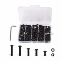 Mariyandh 150PCS M6 x 12/16/20/25/30mm Button Head Hex Socket Cap Screws Bolts Nuts Washer Assortment Kit, 10.9 Grade Alloy Steel Black Oxide, Metric Bolts and Nuts Assortment,Fully Threaded
