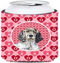 Caroline's Treasures LH9142CC English Setter Hearts Love and Valentine's Day Portrait Can or Bottle Hugger Cooler Washable Drink Sleeve Collapsible Beverage Insulated Holder, Can Hugger, Multicolor