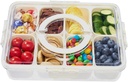Snackle Box Container,Divided Serving Tray with Lid and Handle,8 Compartment Travel Snack Box for Candy Fruits Nuts Veggie for Travel Party Picnic（1 Pack）