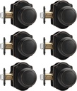 Haidms Oil Rubbed Bronze Door Knobs Interior, Passage Interior Door knobs, Classic Decorative Closet Door Knobs Interior, Bronze Passage Door Knob Set for Hallway (6 Pack)