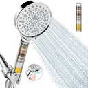 Cobbe Filtered Shower Head with Handheld, High Pressure 6 Spray Mode Showerhead with Filters, Water Softener Filters Beads for Hard Water - Remove Chlorine - Reduces Dry Itchy Skin, Chrome