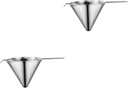 Uonlytech 2pcs Stainless Steel Dripper Filter Cup for Tea and Coffee Strainer Funnel