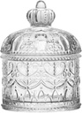 200ML/6.7oz Clear Glass Jar Cystal Glass Decorative Candy Dish with Lid Vintage Embossed Food Storage Jar Glass Organization Canisters for Wedding Party Buffet Decorative