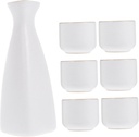 1set Vintage Japanese-style Ceramic Sake Cup Elegant Pot Wine Cups for Tea Parties Home Decor and Entertaining Premium Sturdy Porcelain Drinkware