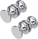 Antrader Shower Glass Door Solid Handles Double-Sided Bathroom Pull Knobs Back-to-Back Chrome Plated Handle, Pack of 2