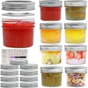 Brajttt Small Mason Jars, 4oz Glass Mason Jar with Regular Lids 9 Pack,Mini Jam Jars for Jelly, Jam, Honey, Dessert, Spice, Wedding Favor