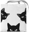 Cute Cat Canvas Tote Bag for Women Kitty Print Aesthetic Reusable Grocery Shoulder Bag for Shopping Work Travel Beach Cat Lover Totes Gifts