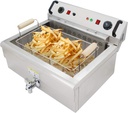 ALDKitchen Commercial Deep Fryer | Electric Oil Fryer | Snack Machine with Removable Basket | Stainless Steel | 110V (30 L)