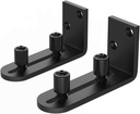 WINSOON New Sliding Barn Door Floor Guides Adjustable Stay Roller Hardware Kit,Set of 2,Smooth Ball Bearings,Flat Bottom Design,Flush with Floor,Wall Mount Roller Guide for Small Space,Black