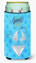 Caroline's Treasures BB8196TBC Bikini Swimsuit Blue Polkadot Tall Boy Hugger, Blue Can Cooler Sleeve Hugger Machine Washable Drink Sleeve Hugger Collapsible Insulator Beverage Insulated Holder