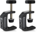 UTEBIT Small C Clamps 2 inch with 1/4" and 3/8" Thread Hole for Desktop Mount Tables Desk Clamps Aluminum Support 2 Pack