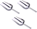 PRETYZOOM 3pcs Stainless Steel Ice Scoops Heavy Duty Food and Flour Scoops for Ice Maker Canisters and Kitchen Use Ergonomic Handle Capacity Easy to Clean