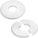 2Pcs Round Wall Split Flange, Plumbing Cover Plates Self-Adhesive Faucet Escutcheon Plate ABS Flange Cover for Faucet Decoration Accessories 29mm Buckle Design