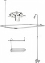 Add-A-Shower Kit for Claw foot Clawfoot Tub includes shower curtin surround Faucet set