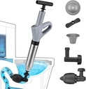 Toilet Plunge Blaster, High Pressure Toilet Plunger, High-Pressure Air Drain Blaster Plunge Blaster Multi-drain Unclogger for Toilets, Bathroom Floor, Drain Sinks and Plumbing Clogs.